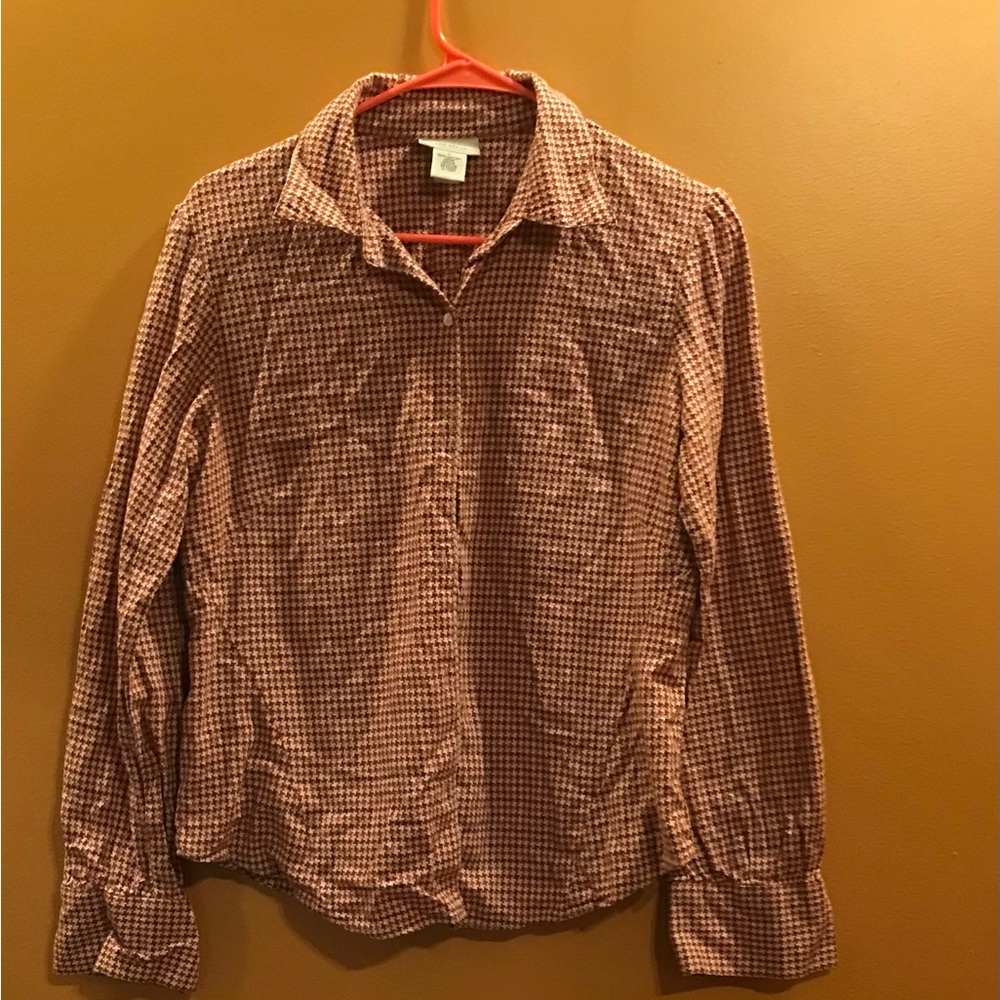 Banana Republic Men's Casual Brown Plaid Shirt